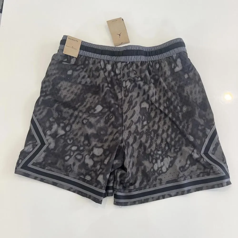 Nike Jordan Shorts Mens Small Black AOP Diamond Pattern Dri Fit FN5862-010